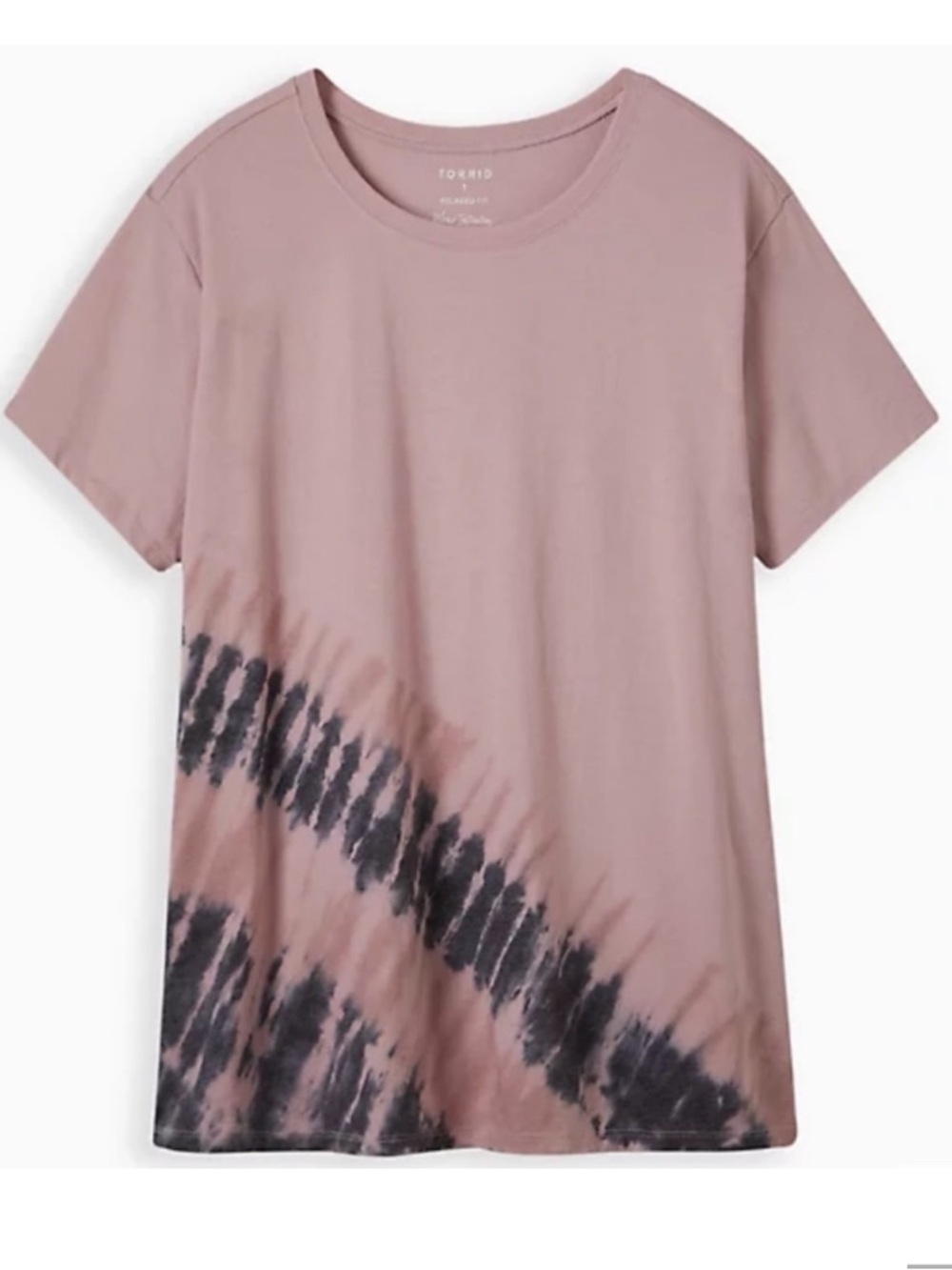 torrid Mauve and Black Diagonal Tie-Dye Short Sleeve Tee